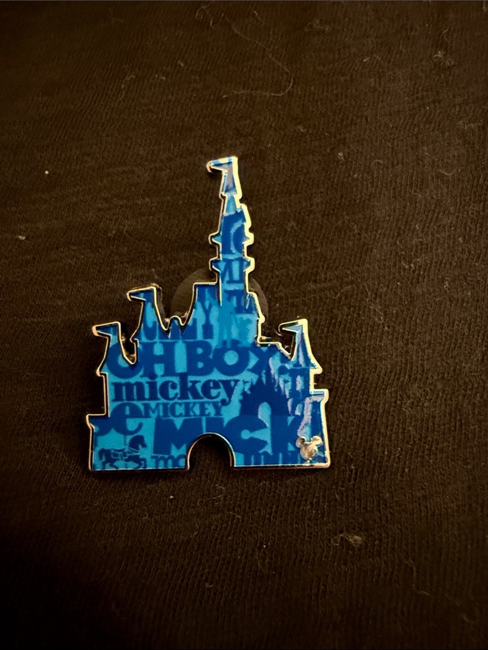 Disney Blue Castle Enamel Pin with Mickey Text Hidden Disney 2025 Wave A